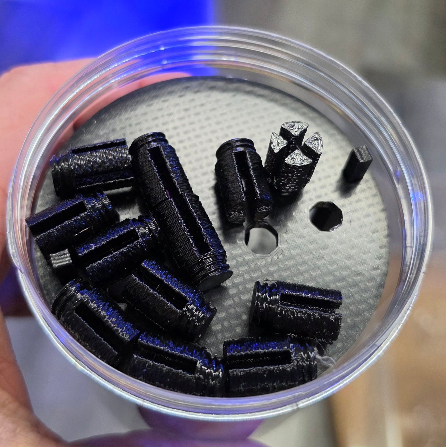 3d Frag plugs and Transport System with removable threaded frag plugs